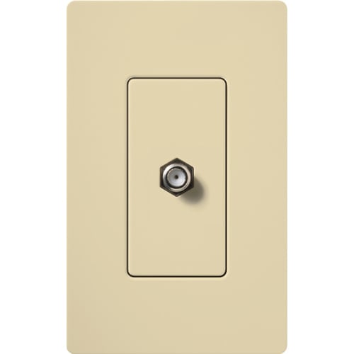 Claro single cable jack, F-style, 75-ohm coaxial cable in ivory