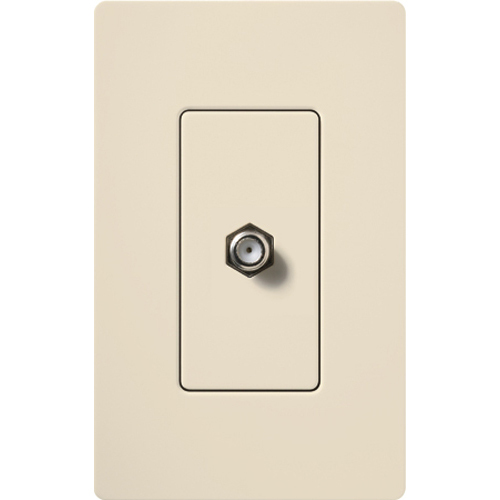 Claro single cable jack, F-style, 75-ohm coaxial cable in light almond