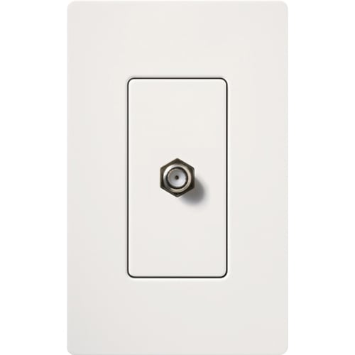 Claro single cable jack, F-style, 75-ohm coaxial cable in white