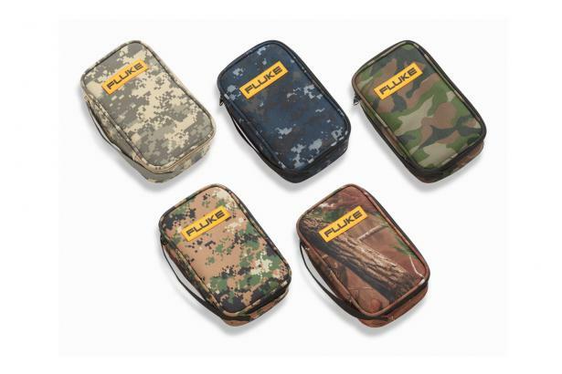 Camouflage Carrying Case, Included: Hand Strap, Length: 8.6 IN, Width: 5 IN, Depth: 2.52 IN, Construction: Polyester Exterior, For Flukes Popular Digital Multimeters