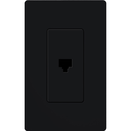 Claro single telephone jack, 6-conductor jack, RJ11 in black