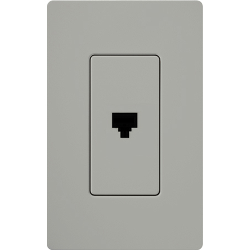 Claro single telephone jack, 6-conductor jack, RJ11 in gray