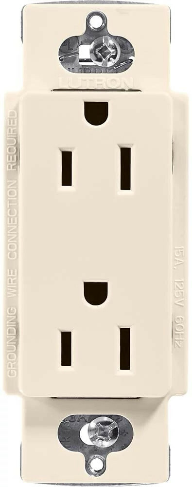Lutron Claro 15 Amp Duplex Outlet, Light Almond