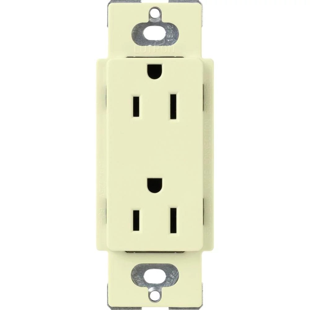 Lutron Claro Tamper-Resistant Duplex Receptacle, 15 Amp, Almond