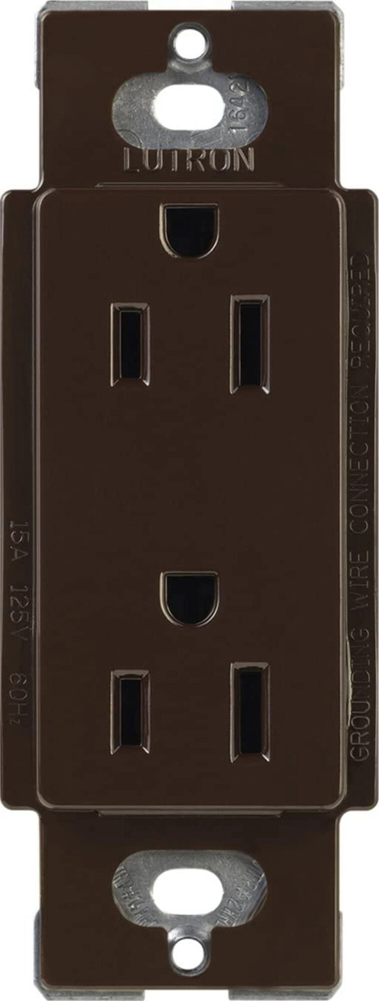 Lutron Claro Tamper-Resistant Duplex Receptacle, 15 Amp, Brown