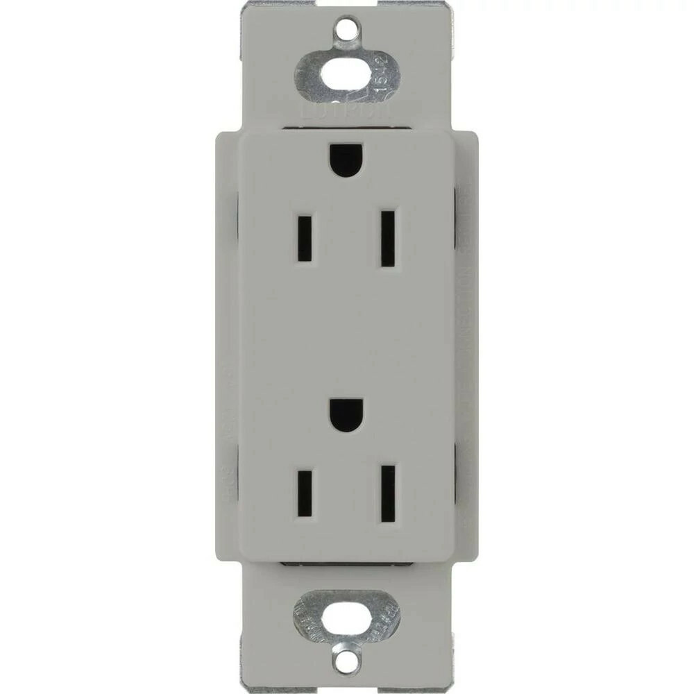 Lutron Claro Tamper-Resistant Duplex Receptacle, 15 Amp,Gray