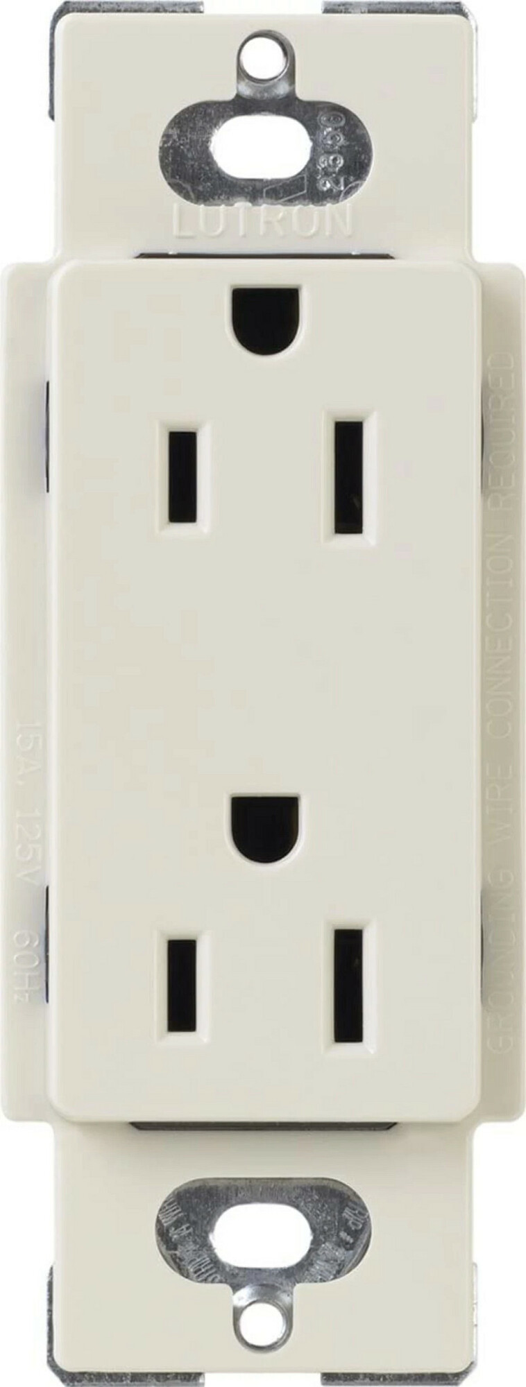 Lutron Claro Tamper-Resistant Duplex Receptacle, 15 Amp, Light Almond