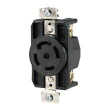 Recp Single 30A120/208VV 3PH 4P5W H/L BK