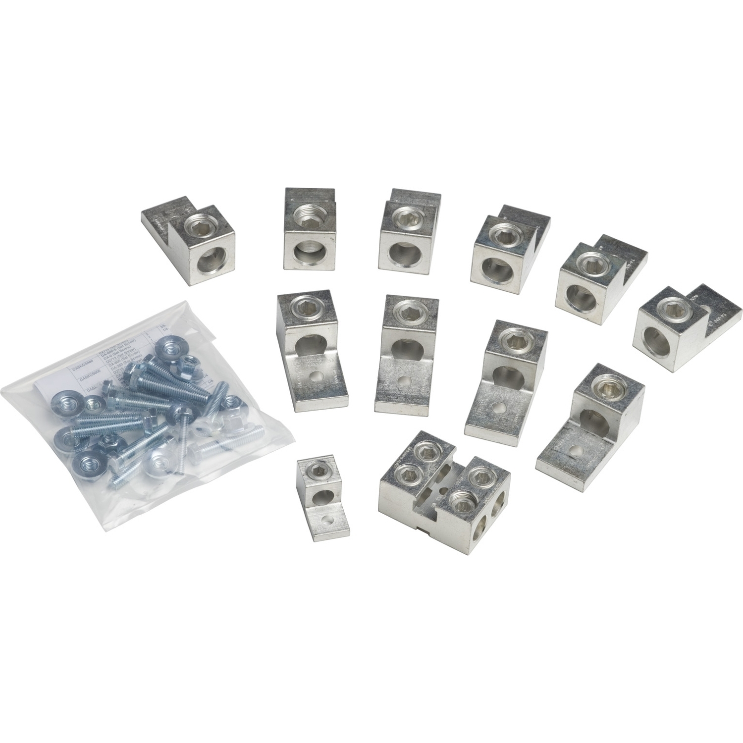 Low voltage transformer accessory, mechanical lug kit, 600A, 600kcmil to 2 AWG, 10 lugs