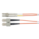 Fiber Optic, Patch Cord, Plenum Rated,OM2 Fiber, Duplex, LC-SC, 1 Meter Length