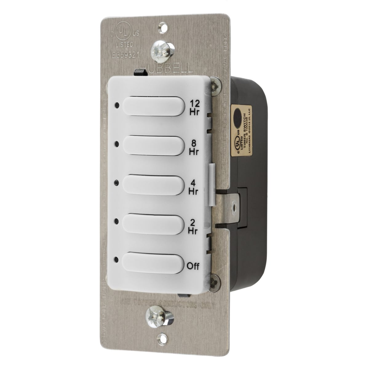 Timer Switches, Single Pole, 8.3A120/277V AC, 12 Hour Delay Time Out, White