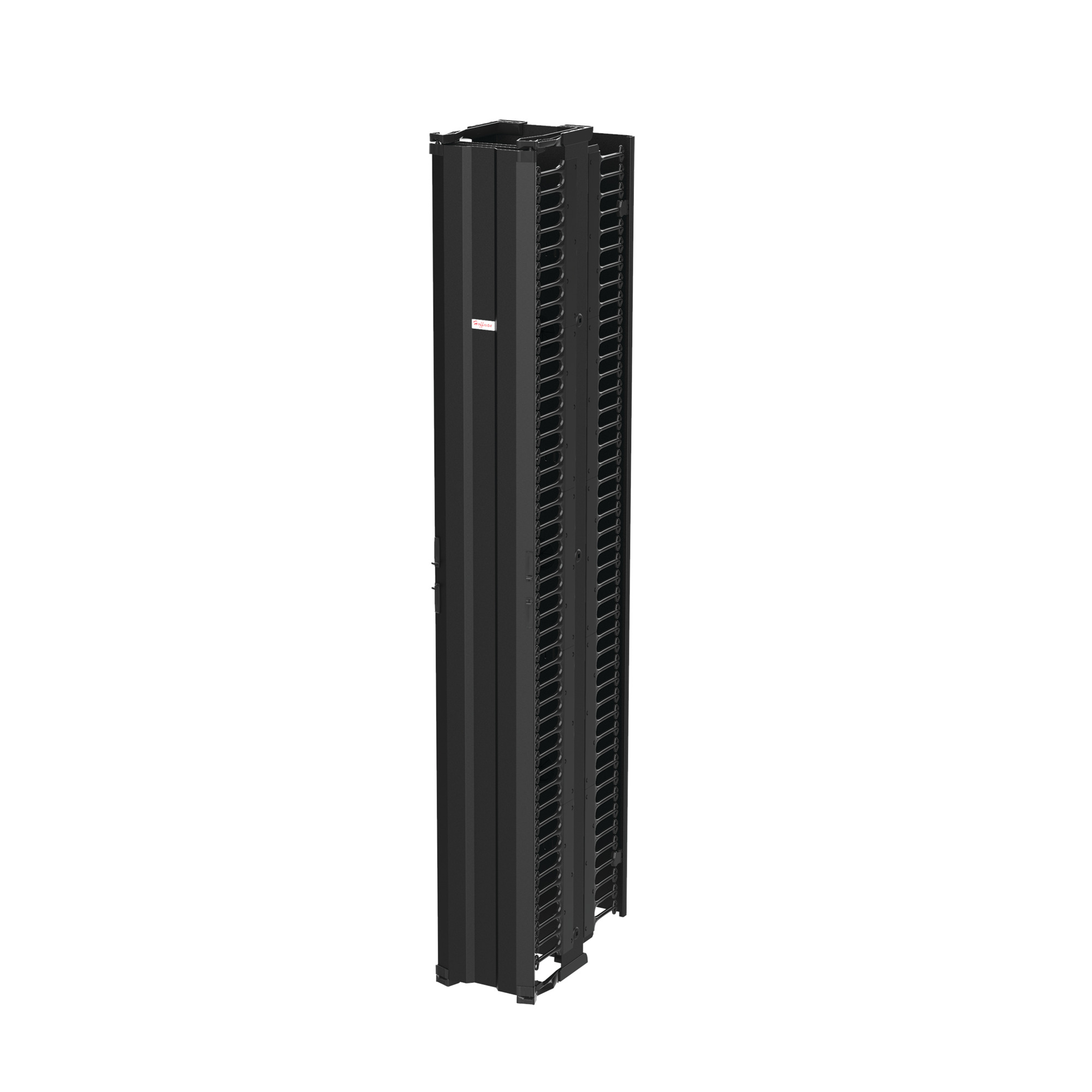 CableTek Vertical Cable Manager Double Fingers, 84.00x11.25x21.20, Black, Alum