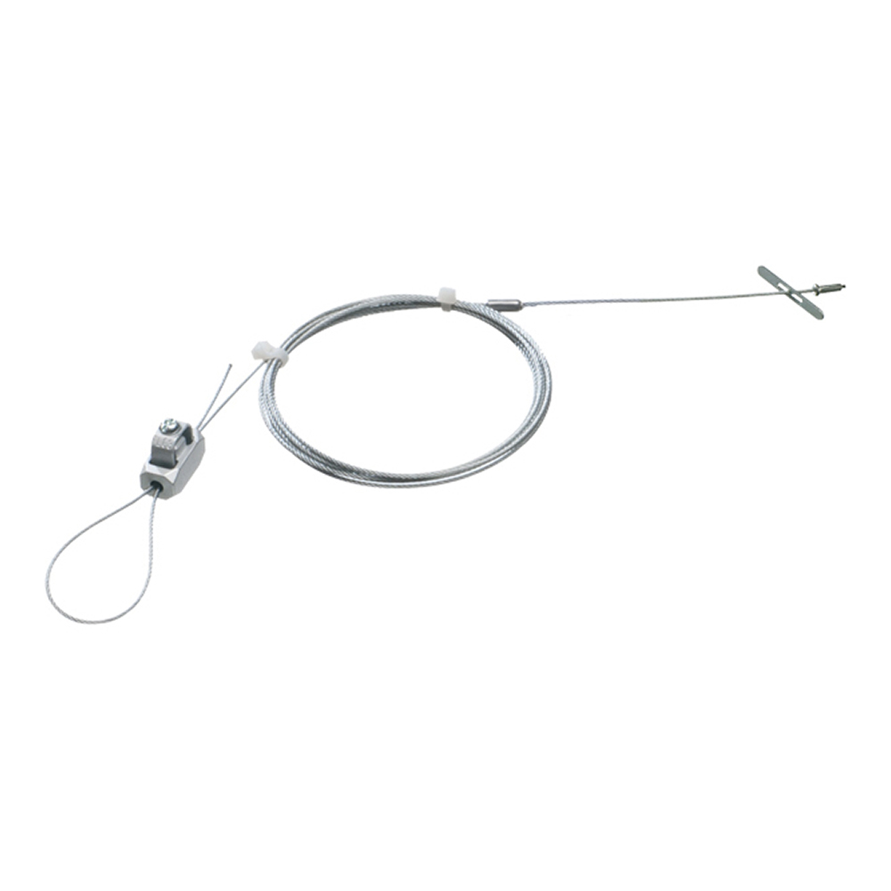 Galvanized braided support wire with toggle. 5ft length. Holds up to 75lbs. .080 wire.
