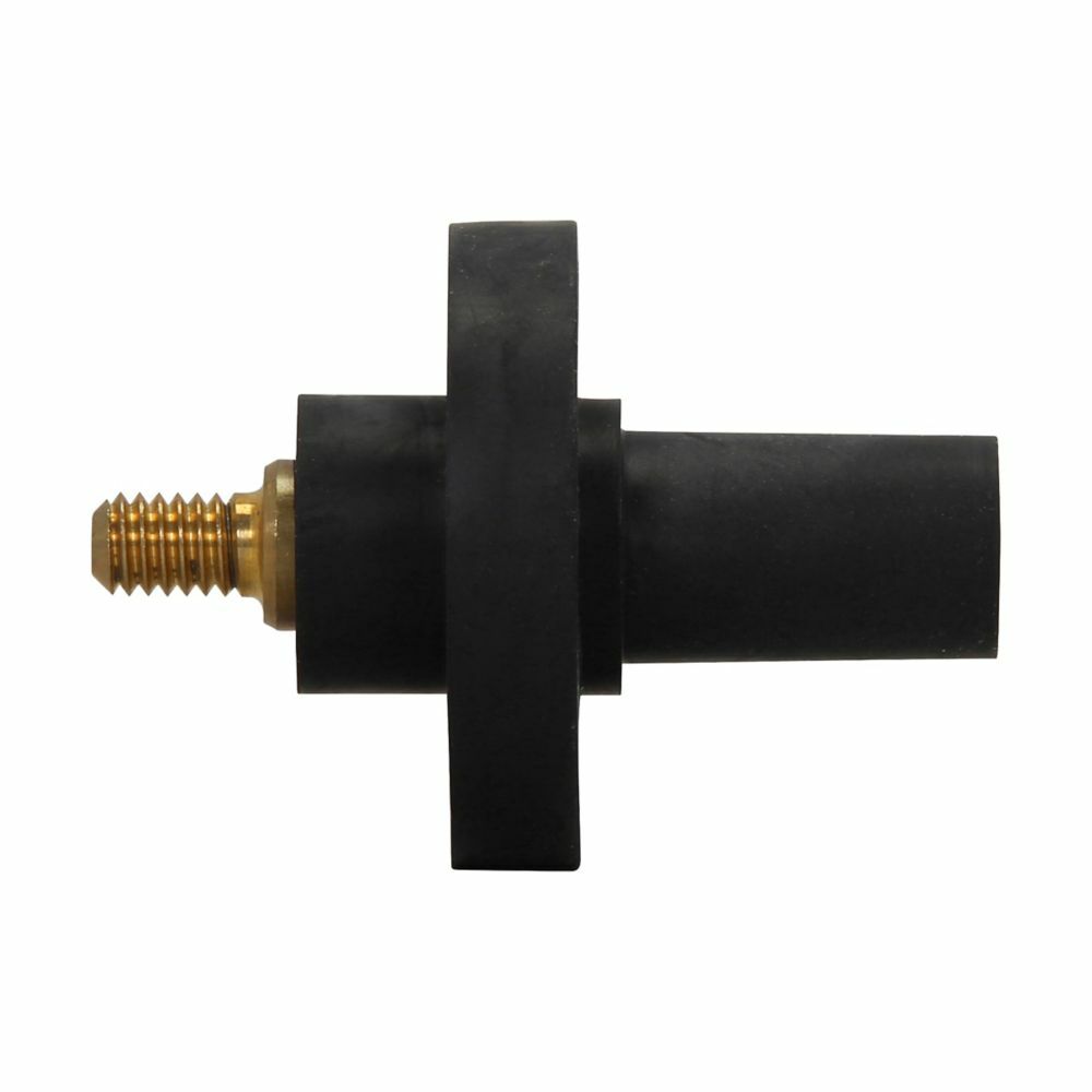 Eaton Crouse-Hinds series Cam-Lok J Series E1015 threaded stud receptacle, Up to 150A continuous, #8-#4 AWG, Orange, Female, Thermoplastic elastomer (TPE), 5/16" stud size, 600 Vac/dc