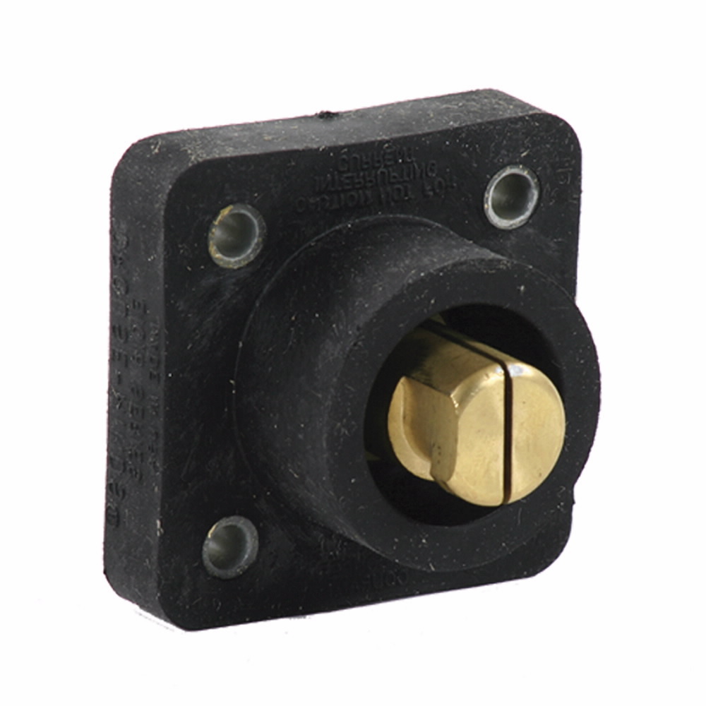 Eaton Crouse-Hinds series Cam-Lok Standard Series E1018 insulated receptacle, Up to 400A continuous, 1/0-4/0 AWG, Green, Double set screw, Male, Thermoplastic elastomer (TPE), 600 Vac/dc
