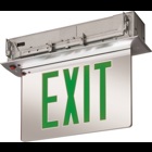 Recessed Mount Edge-Lit Exits with LED Lamps, Single face, Green, Emergency, SKU - 164UF4