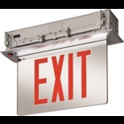 Recessed Mount Edge-Lit Exits with LED Lamps, Single face, Red, Emergency, SKU - 164UF2