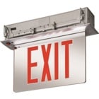 Recessed Mount Edge-Lit Exits with LED Lamps, Single face, Red, Emergency, SKU - 164UF2