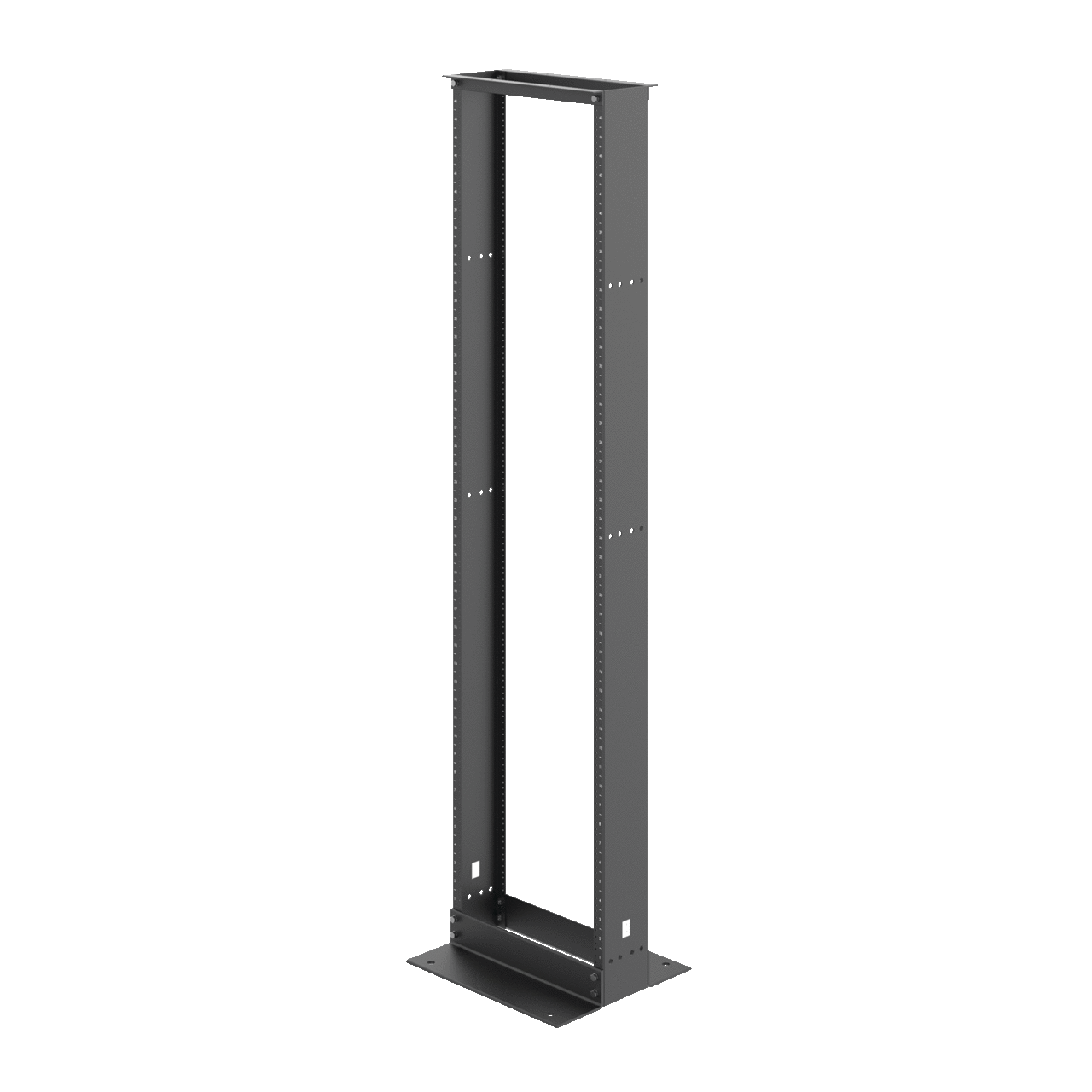 Open Frame Rack 2-Post, 84.00x20.28x18.00, Black, Aluminum