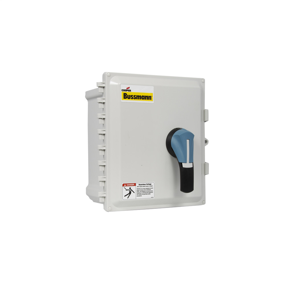 Eaton Bussmann series enclosed rotary disconnect switch, Non-fused, Pistol handle, 600V, 200A, Black, NEMA rating 4P