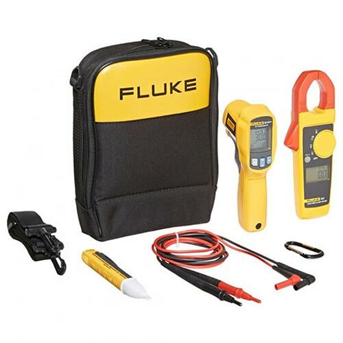 This kit is designed to help electricians and HVAC technicians solve problems quicker. Test first for overheated electrical devices using an IR thermometer  then use the clamp meter and voltage detector to find out more about the problem.