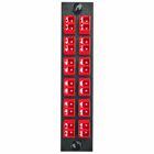 Fiber Optic Panel Adapter, 24-Fiber, 12) LC Duplex, Zircon Sleeves, Red