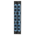 Fiber Optic Panel Adapter, 12-Fiber, 6) SC Duplex, Zircon Sleeves, Blue