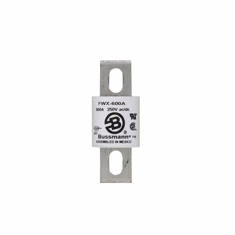 Eaton Bussmann series FWX high speed fuse, 600V, 600A RMS, 200 kAIC Vac, 50 kAIC at 250 Vdc, Non Indicating, High speed fuse, Blade end X blade end, Stud
