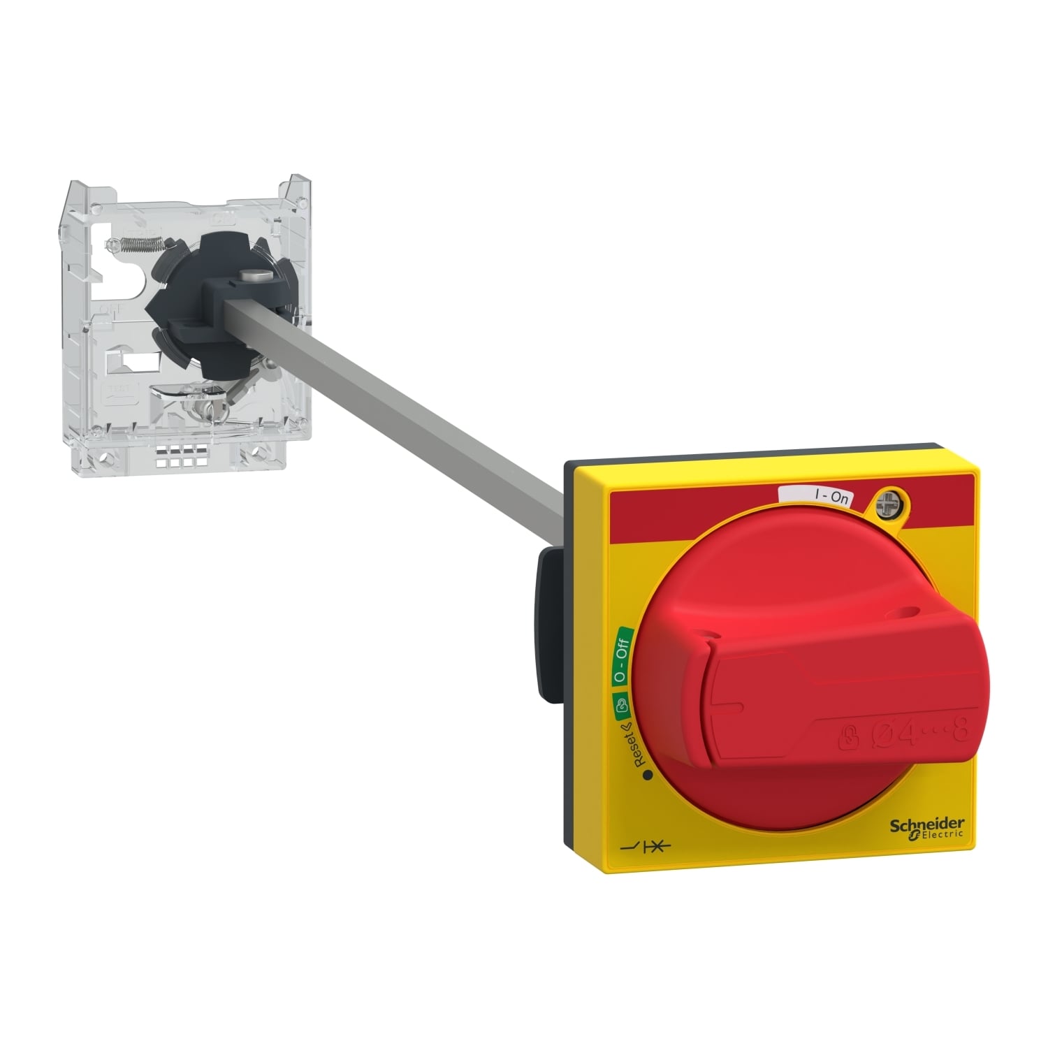 Extended rotary handle kit, TeSys Deca, IP65, red handle, without trip indication, for GV2L-GV2P