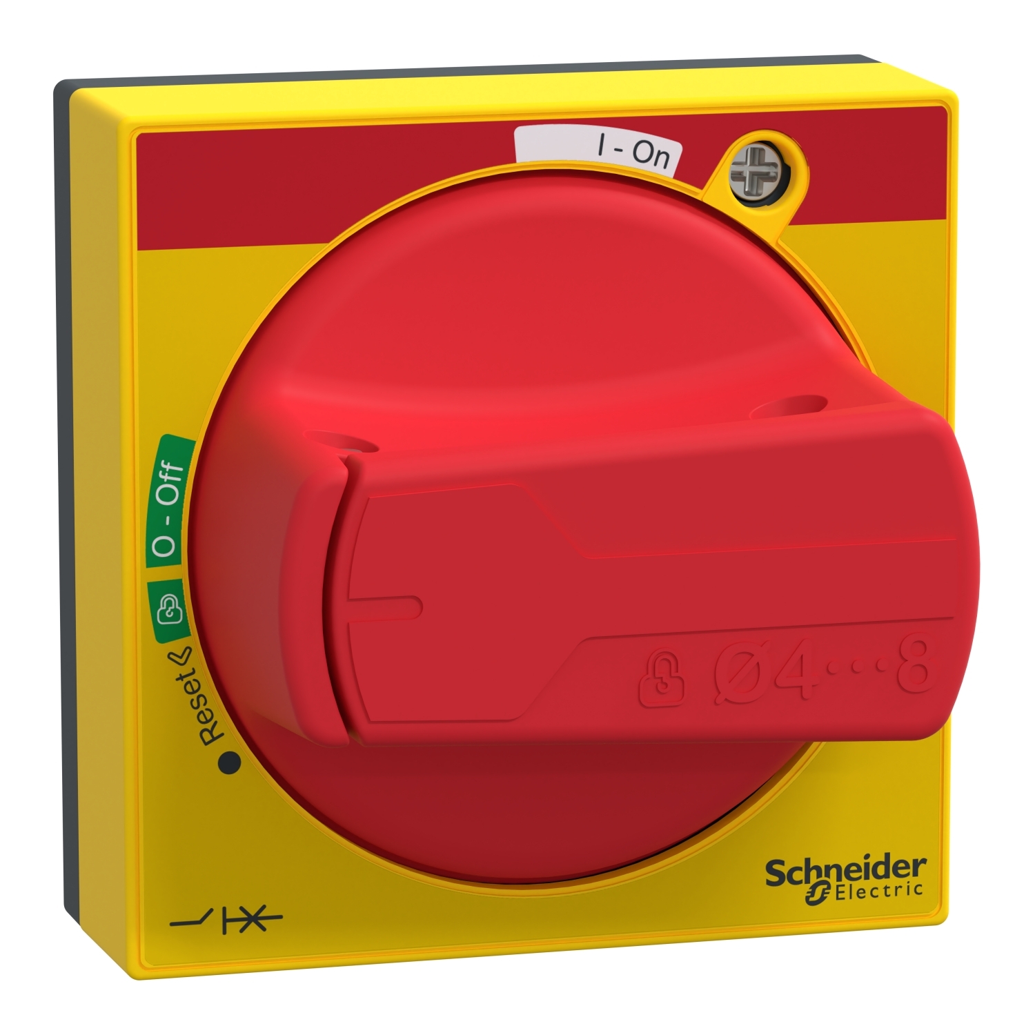 Rotary handle,TeSys Deca Frame 2/3,TeSys Ulta,IP65,red handle,without trip indication