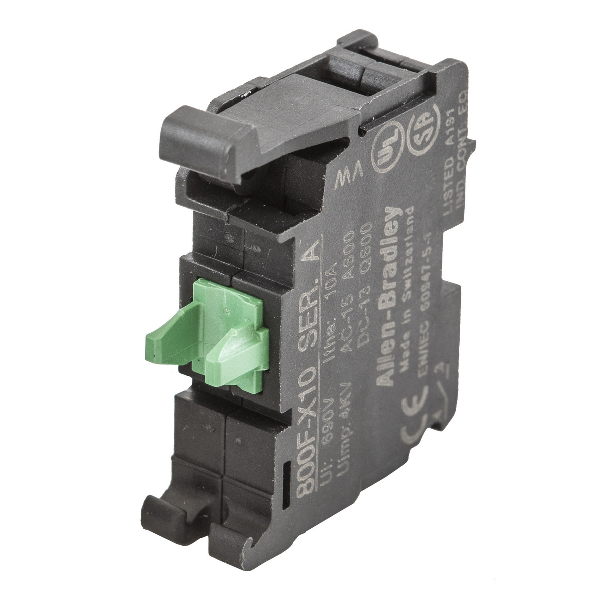 Switches and Lighting Controls, Industrial Grade, Switched Enclosures, Auxiliary Contact, Normally Closed, A600 pilot duty, break before break