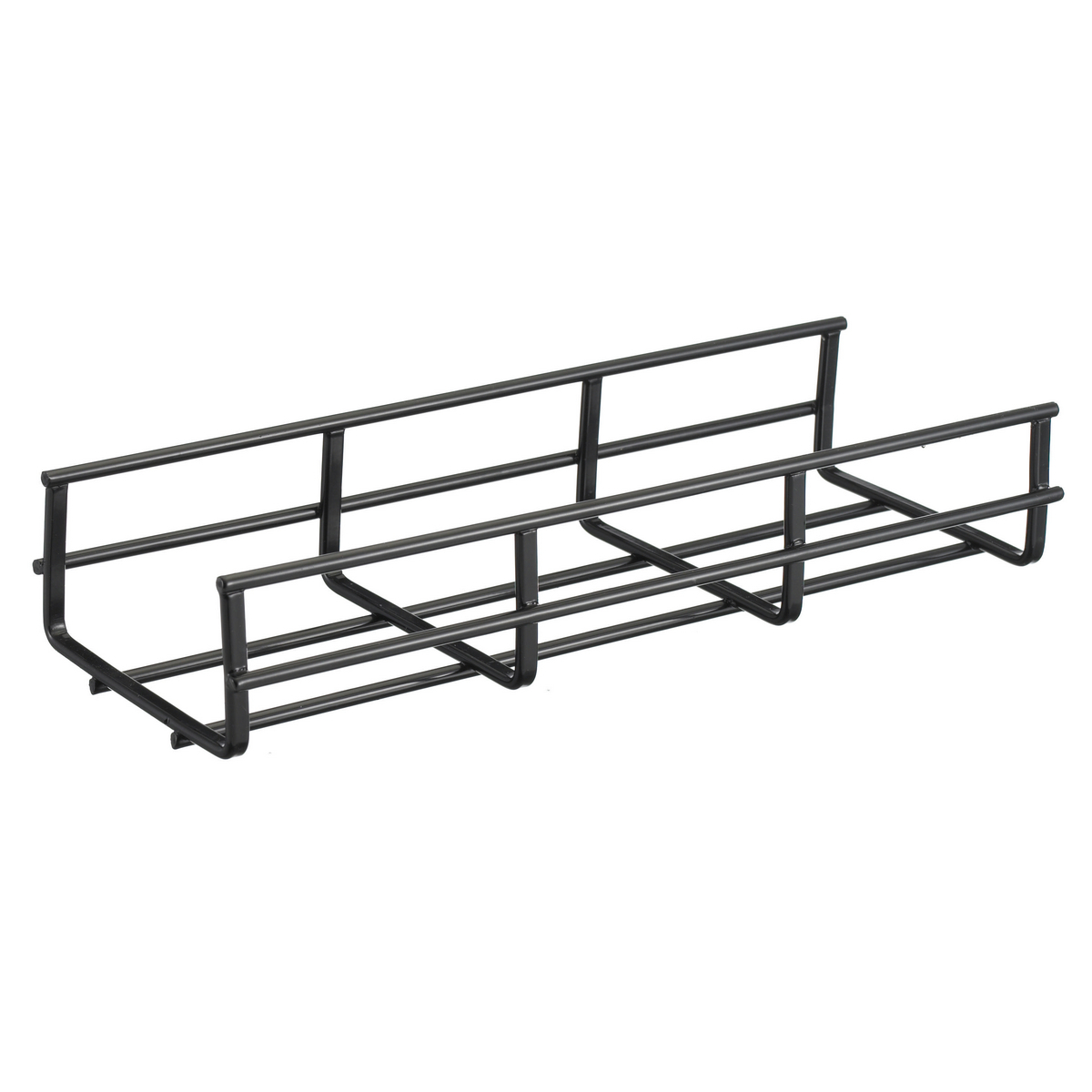 Wire Basket Tray, Overhead Tray, 2" x 6" x 118", Flat, Black
