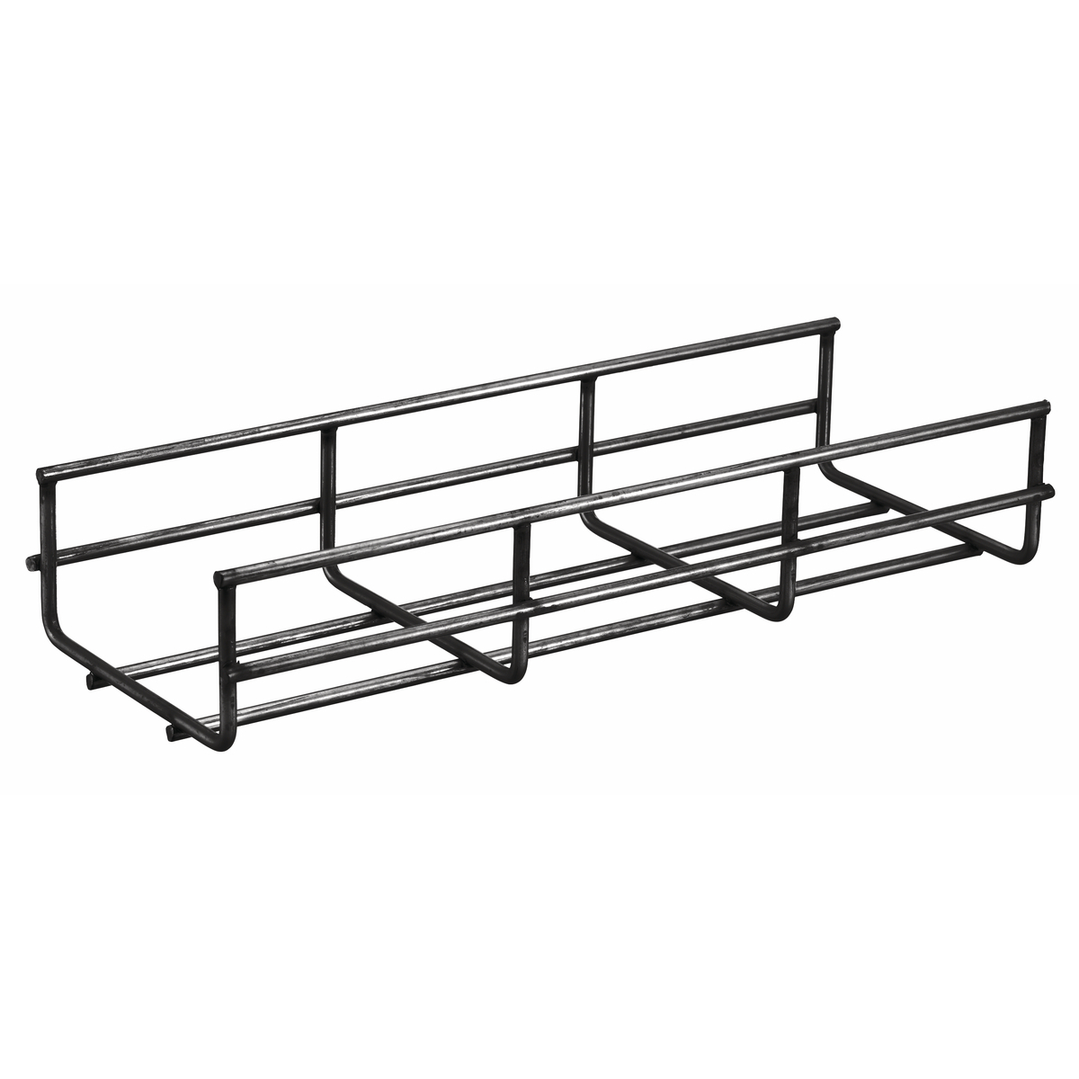 Wire Basket Tray, Overhead Tray, 2" x 8" x 118", Round, Black