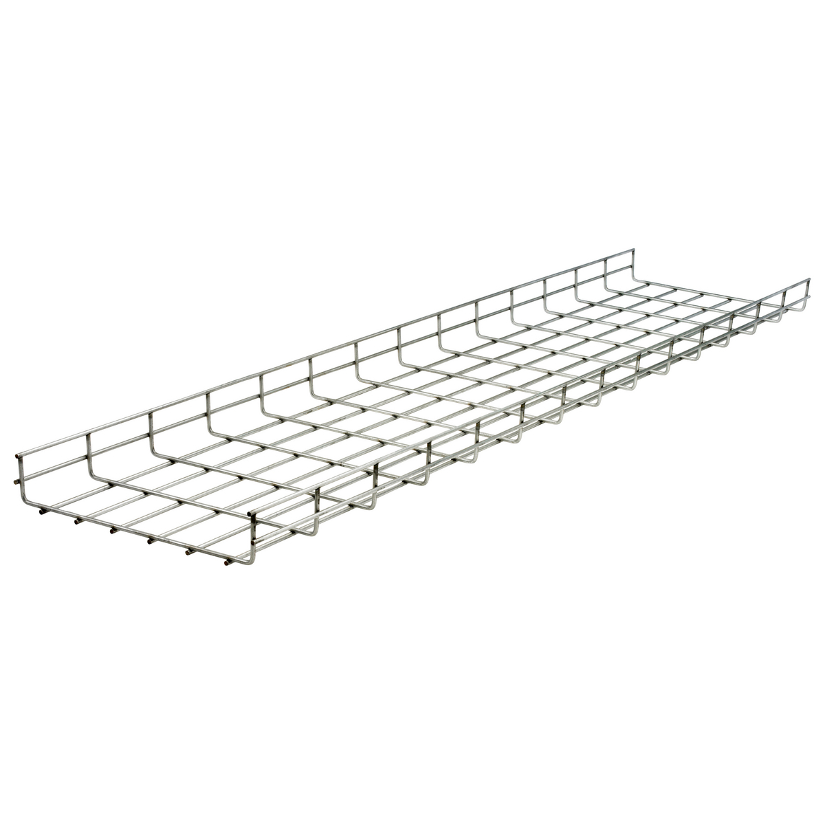 Wire Basket Tray, Overhead Tray, 4" x 24" x 118", Flat, Pre-Galvanized