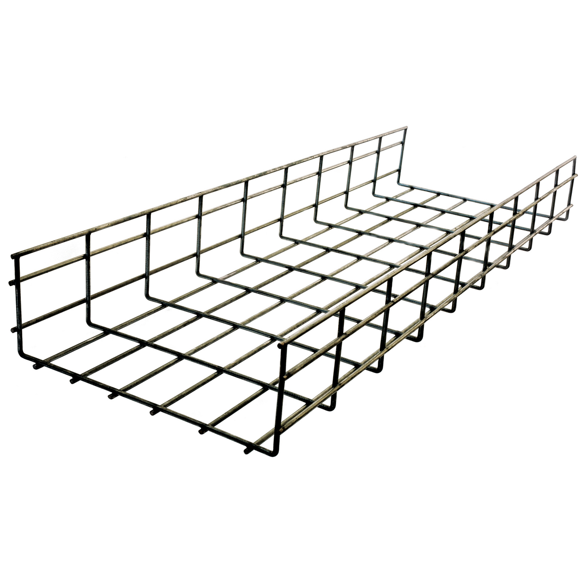 Wire Basket Tray, Overhead Tray, 6" x 18" x 118", Round, Pre-Galvanized