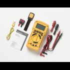 This Amprobe Heavy Duty Multimeter is designed for professional use in harsh environments. The meter is unusually rugged and reliable in everyday heavy use applications. It's made using waterproof construction to prevent dirt, grime and moisture from entering the case and causing inaccurate readings or damaging shorts. Built of tough, fire-retardant thermoplastic resistant to grease and chemical spills, with all sensitive components shock-mounted for a drop resistant to at least eight feet. This meter has an extended voltage measurement capability of 1500V DC and 1000V AC, unmatched by any other line of digital multimeters. The extended voltage ranges can withstand transients up to 12 kV.
