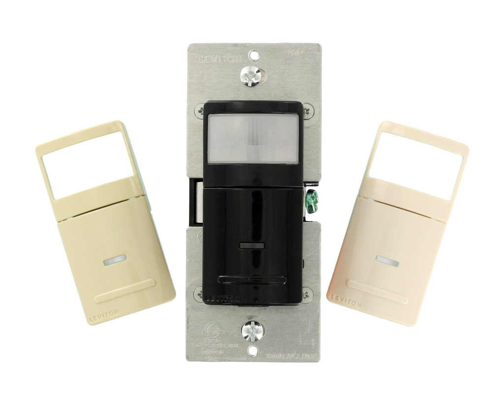Vacancy detector 180 Degree PIR Wall Box Sensor Single Pole & 3-Way 15 Amp Black Wallplate Not Included
