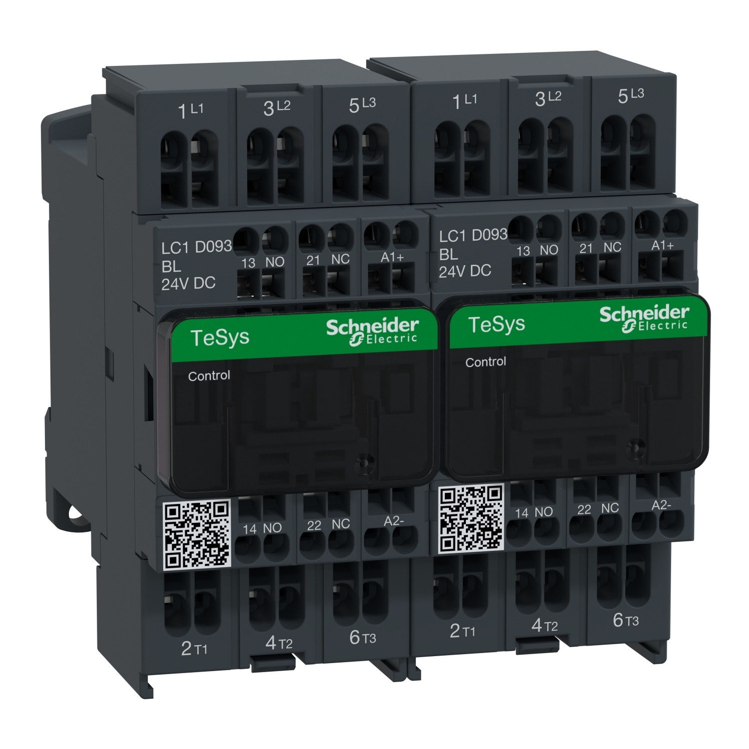 TeSys Deca reversing contactor - 3P(3 NO) - AC-3 - <= 440 V 9 A - 24 V DC coil