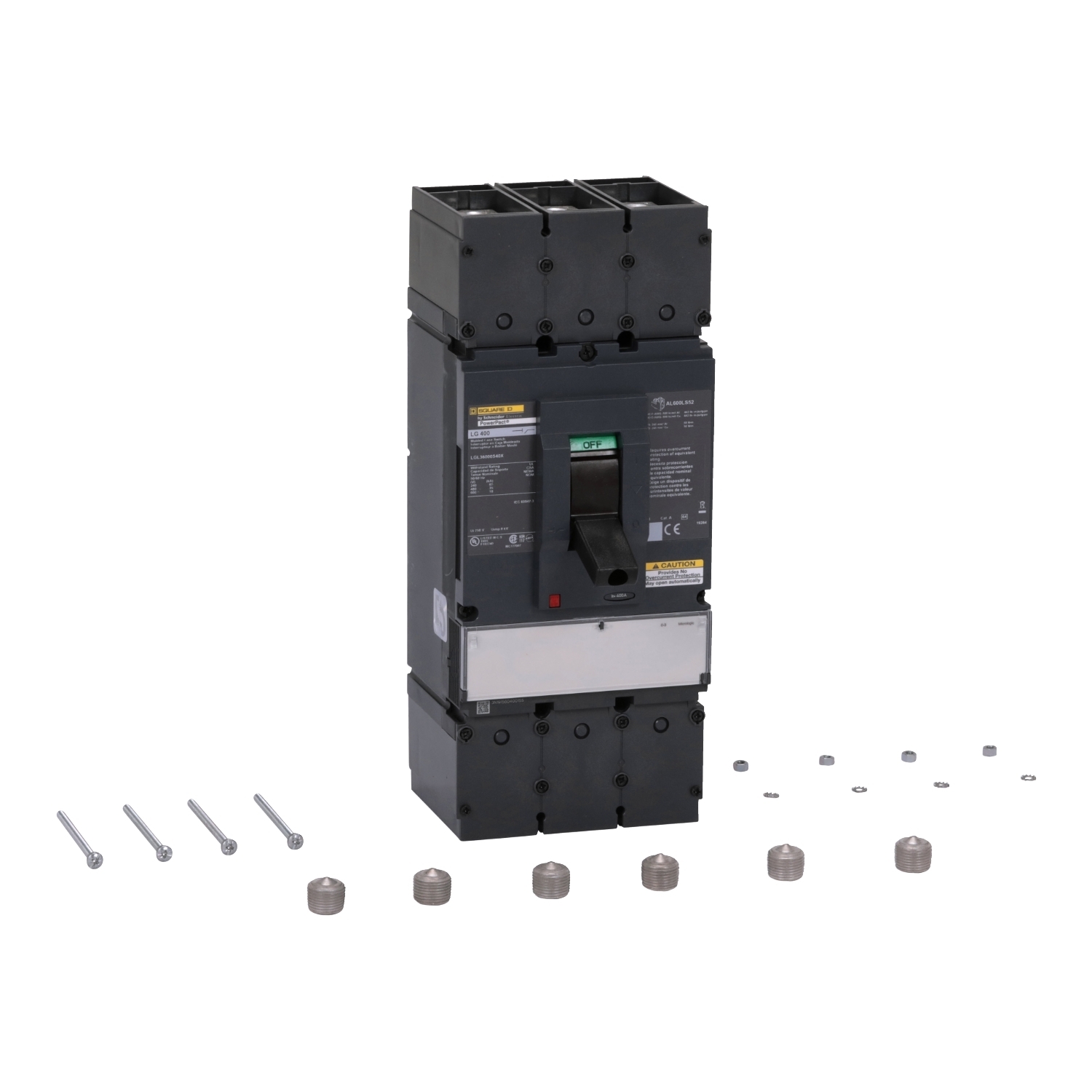 LGL36000S40X Molded Case Circuit Breaker, 400 Amp, 3 Pole, 600V