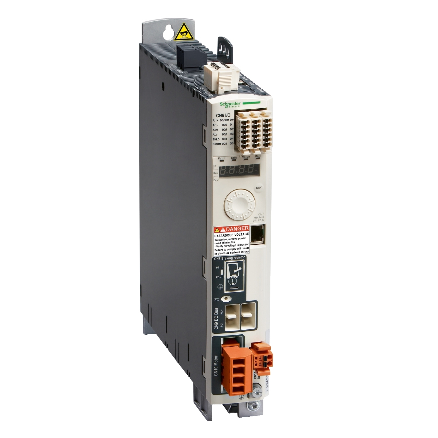 motion servo drive, Lexium 32, 72A, three phase, supply voltage 208 to 480V, 7kW, modbus
