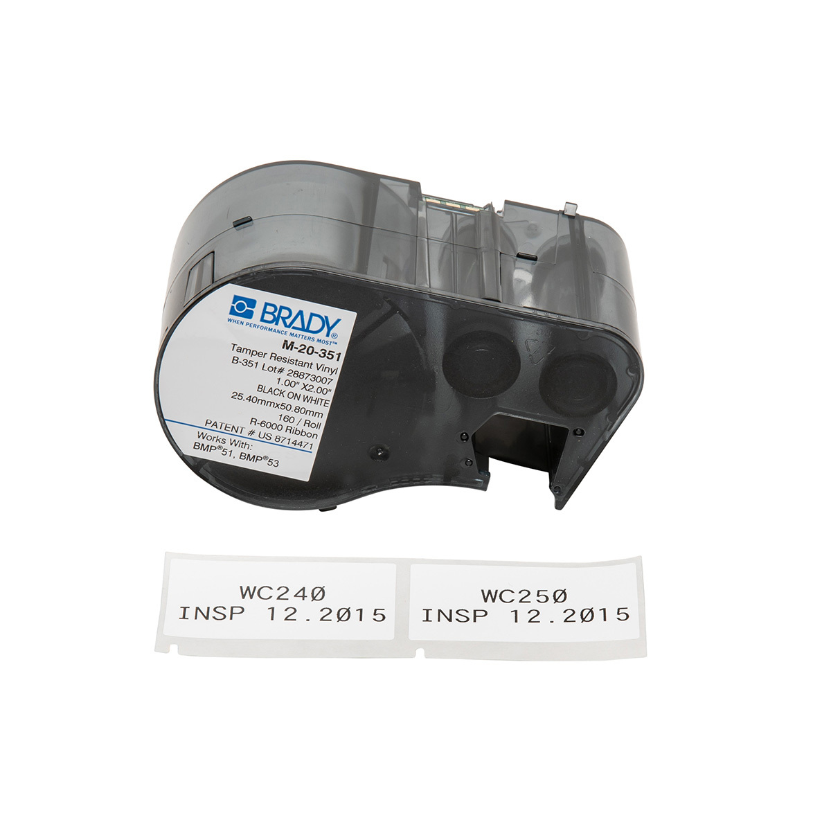 Label Vinyl 2in x 1in BK/WT 160/RL
