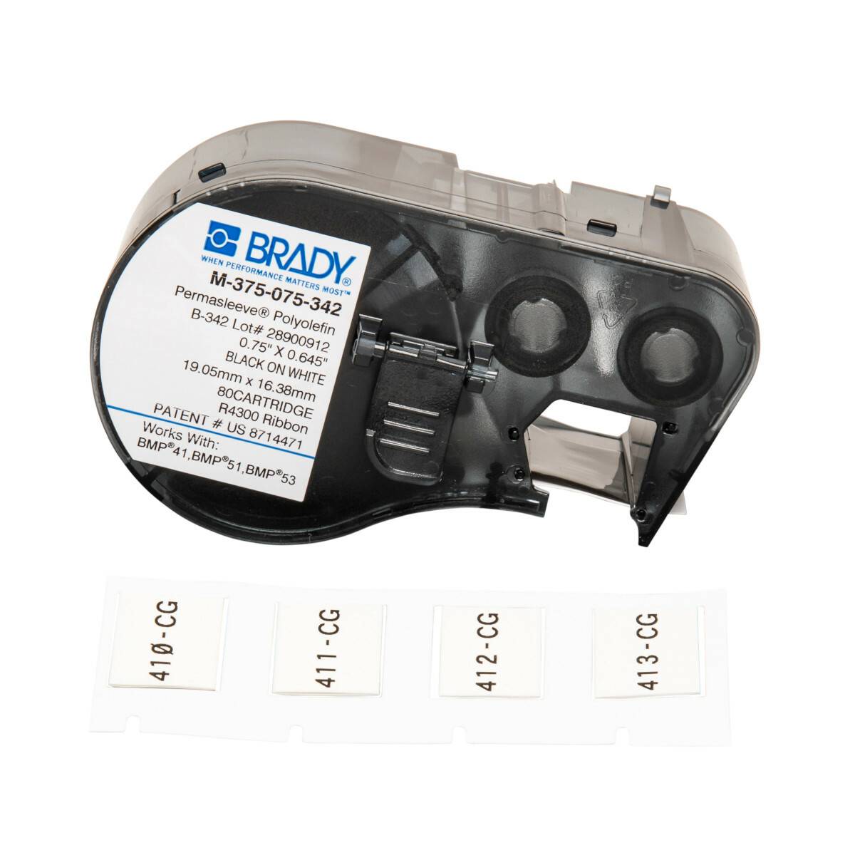 Mkr,M Series,B342,.375x.75,Blk/Ylw,1EA