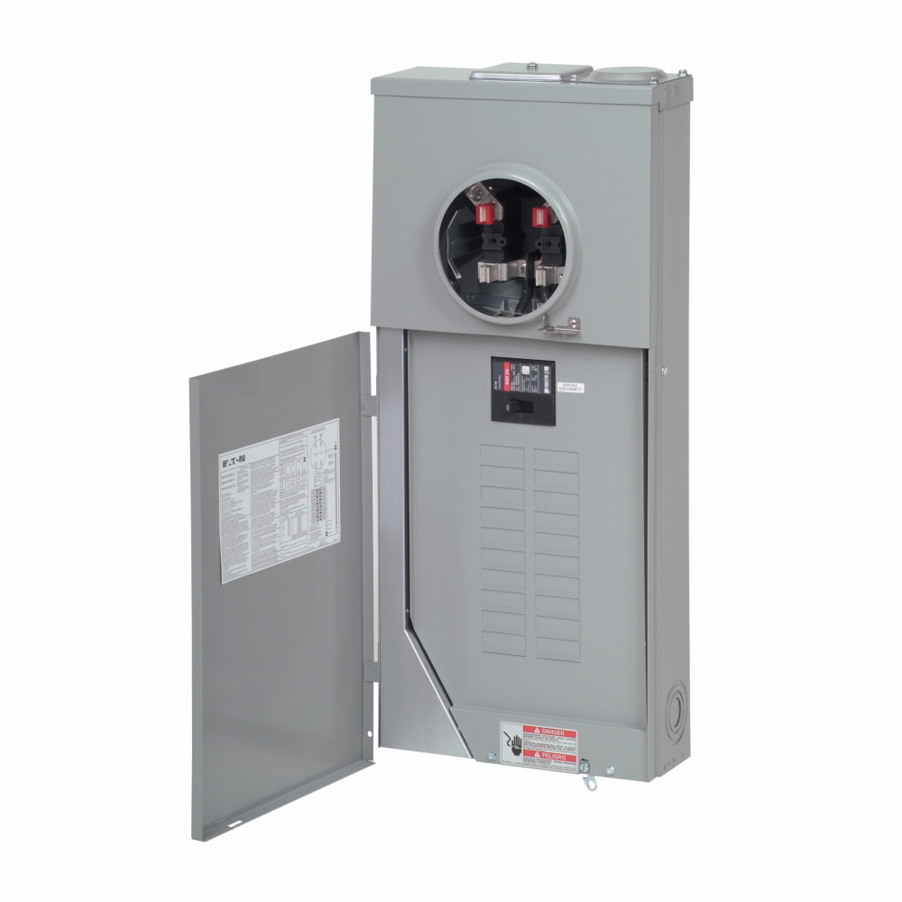 Eaton Type BR Solar Power Center Meter Breaker, BR solar-ready, CSR main breaker, Over/under construction, 200A, 120/240V, 70 max PV input, 20 spaces, 40 circuits, 10 kAIC, Surface MTG, NEMA 3R Galv. Steel Encl., Al 225A bus, OH/UG feed