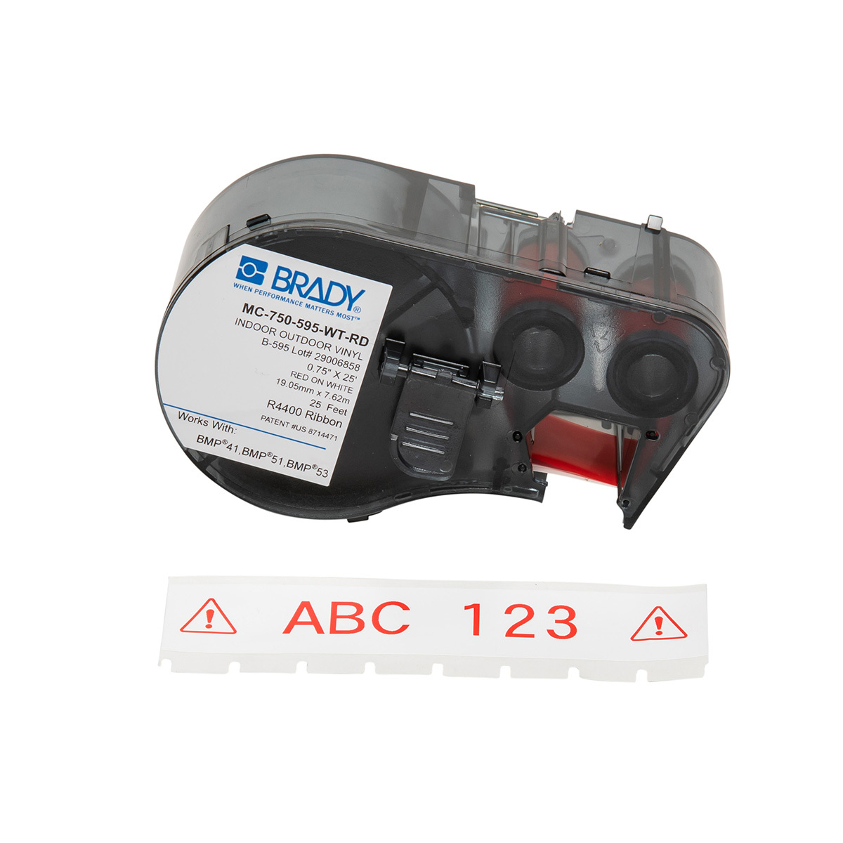 Label Vinyl 0.75in x 25ft RD/WT