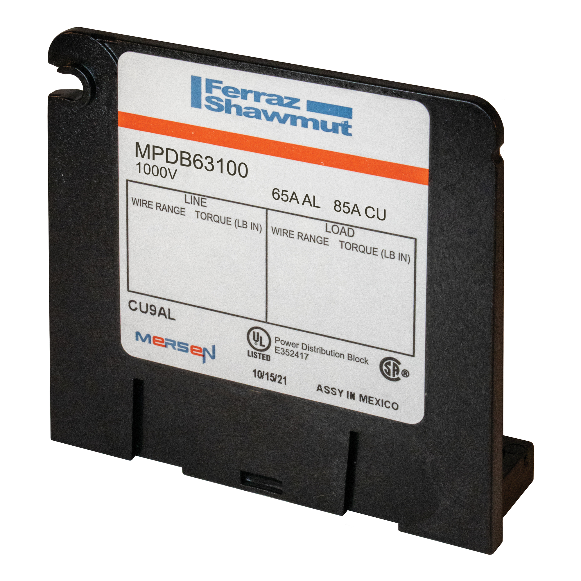 MPDB Series UL 1953 1000V 65A - 85A AL Mini Adder 1 - 1 #4-#14 #4-#14