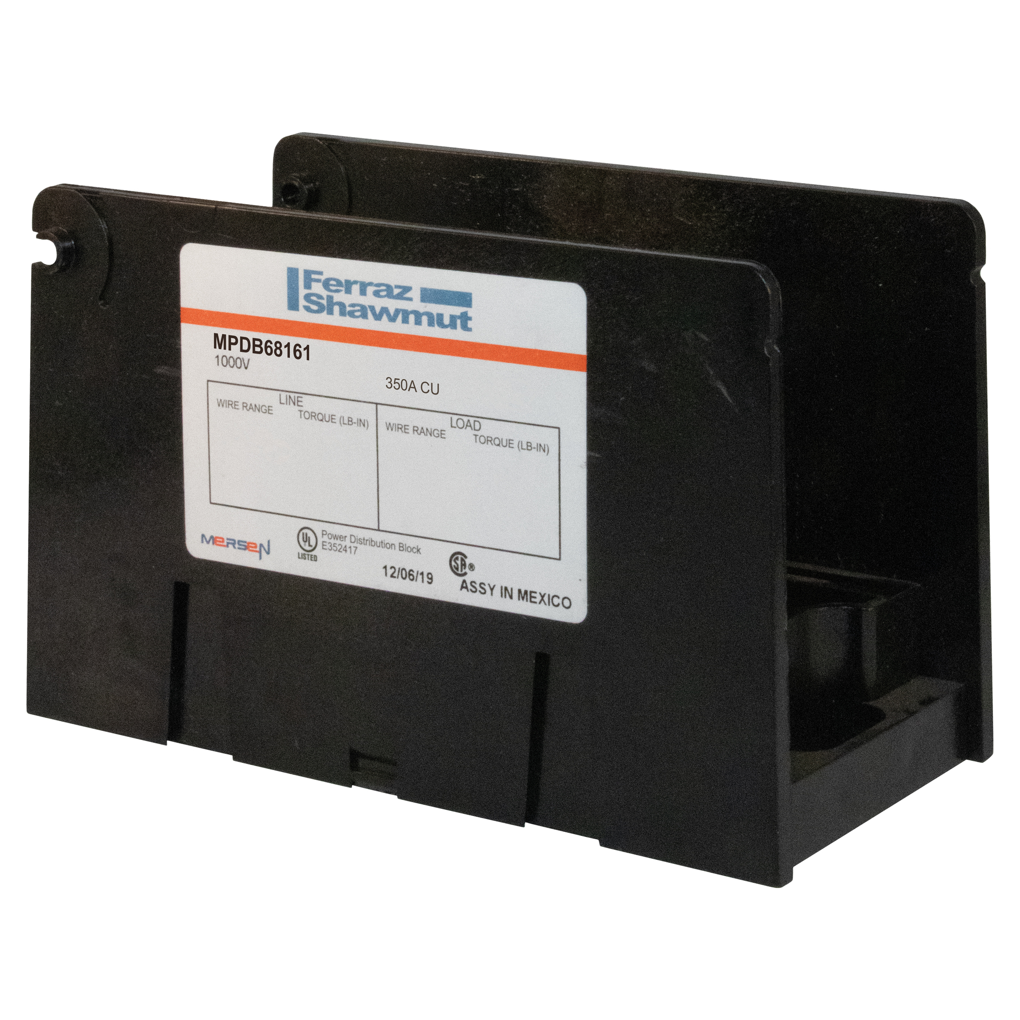 MPDB Series UL 1953 1000V - 350A CU Large 1-Pole 2 - 12 2/0-#14 #4-#14