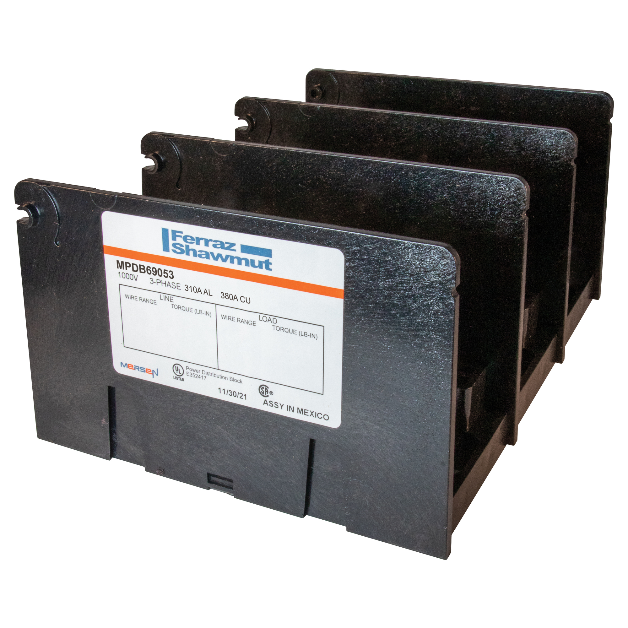 MPDB Series UL 1953 1000V 270A - 350A AL Large 3-Pole 1 - 1 500-#4 500-#4