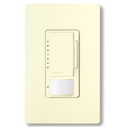 Maestro occupancy LED+ passive infrared occupancy/vacancy sensor that automatically controls the lights in an area in almond