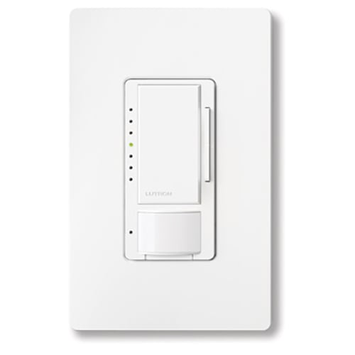 Maestro occupancy LED+ passive infrared occupancy/vacancy sensor that automatically controls the lights in an area, clamshell packaging in white