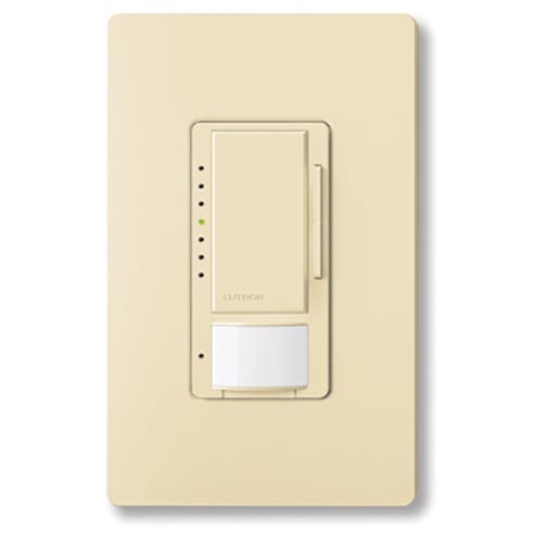Maestro occupancy LED+ passive infrared occupancy/vacancy sensor that automatically controls the lights in an area in ivory